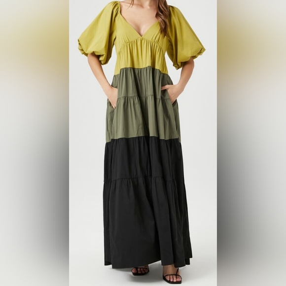 wishing waves Dresses & Skirts - NWT ❗️ wishing waves olive green and black long dress small size